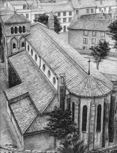 Église vue de Carcassonne
